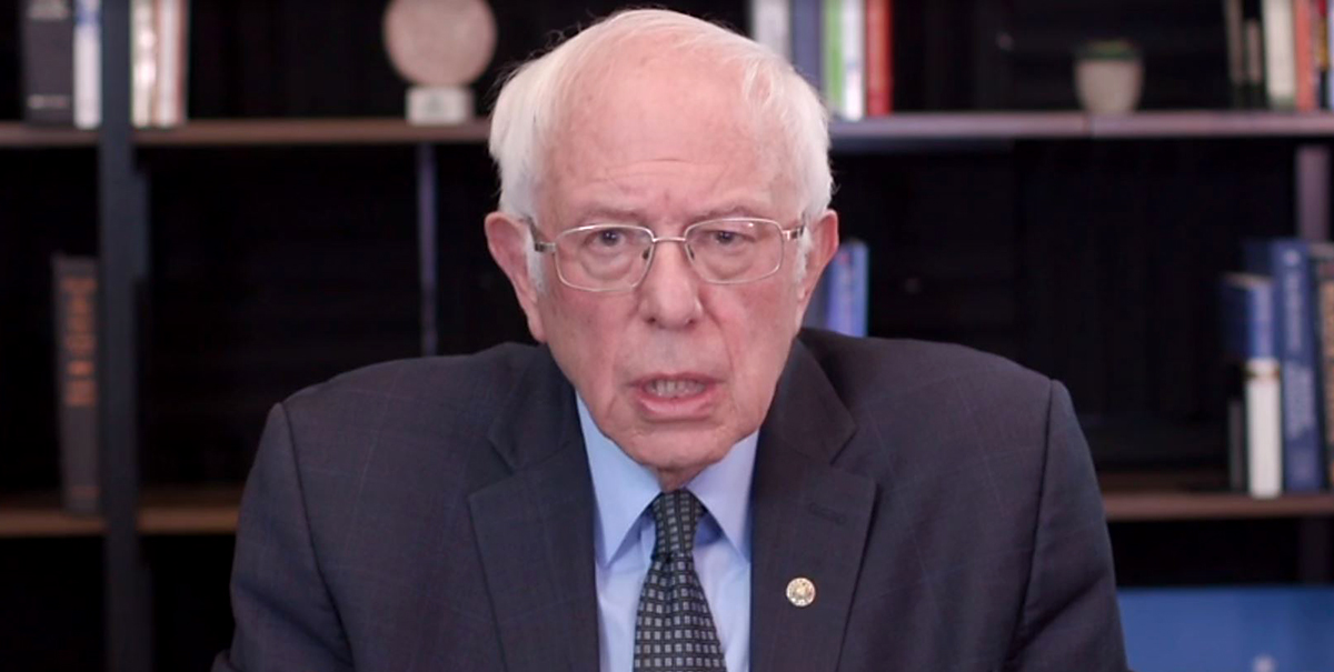 In this screengrab taken from a webcast, Democratic presidential candidate Sen. Bernie Sanders (I-VT) talks about his plan to deal with the coronavirus pandemic on March 17, 2020 in Washington, D.C. (berniesanders.com via Getty Images)