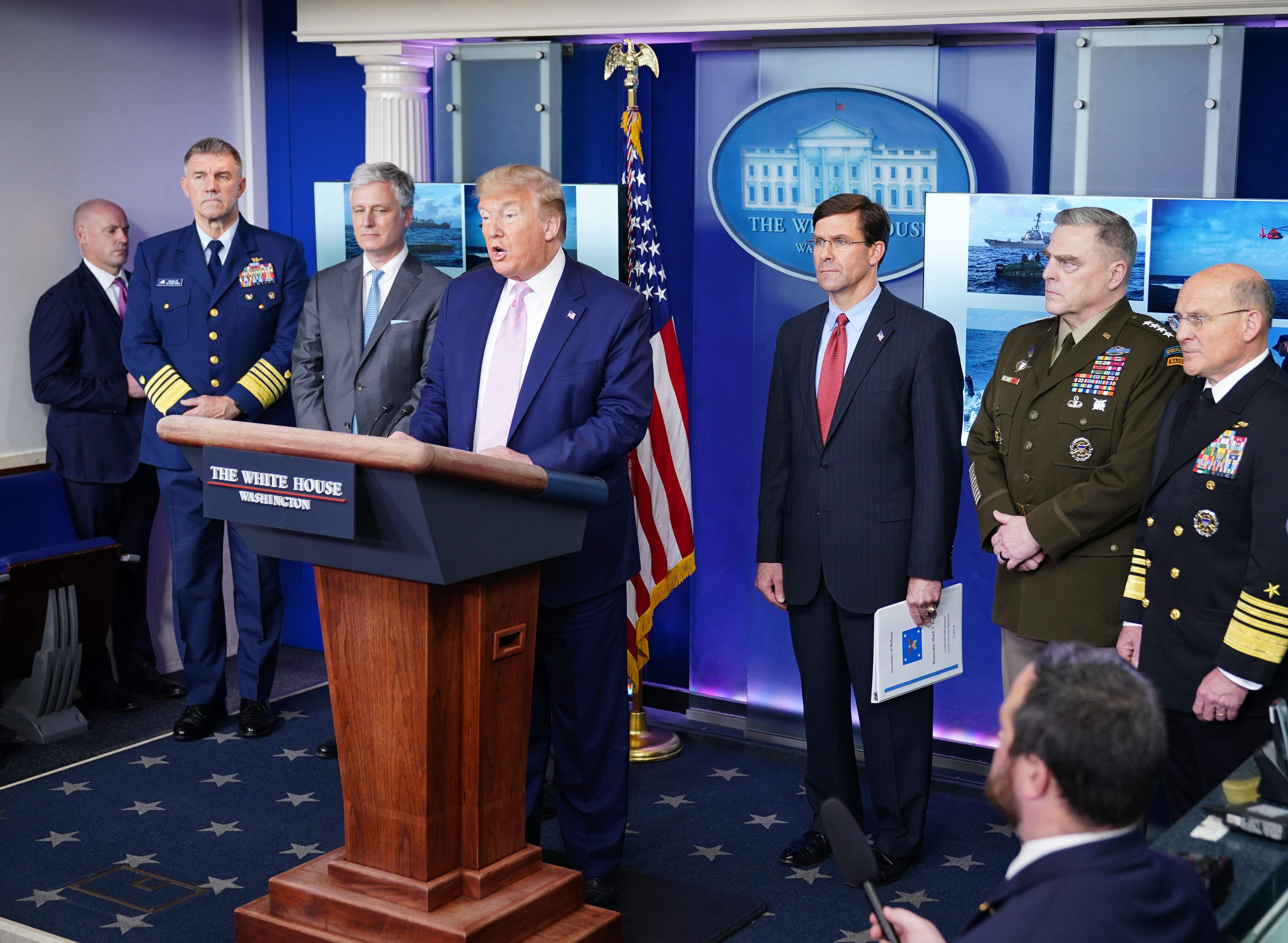 President Donald Trump speaks during the daily briefing on the novel coronavirus, COVID-19, in the Brady Briefing Room at the White House on April 1, 2020. (MANDEL NGAN/AFP via Getty Images)