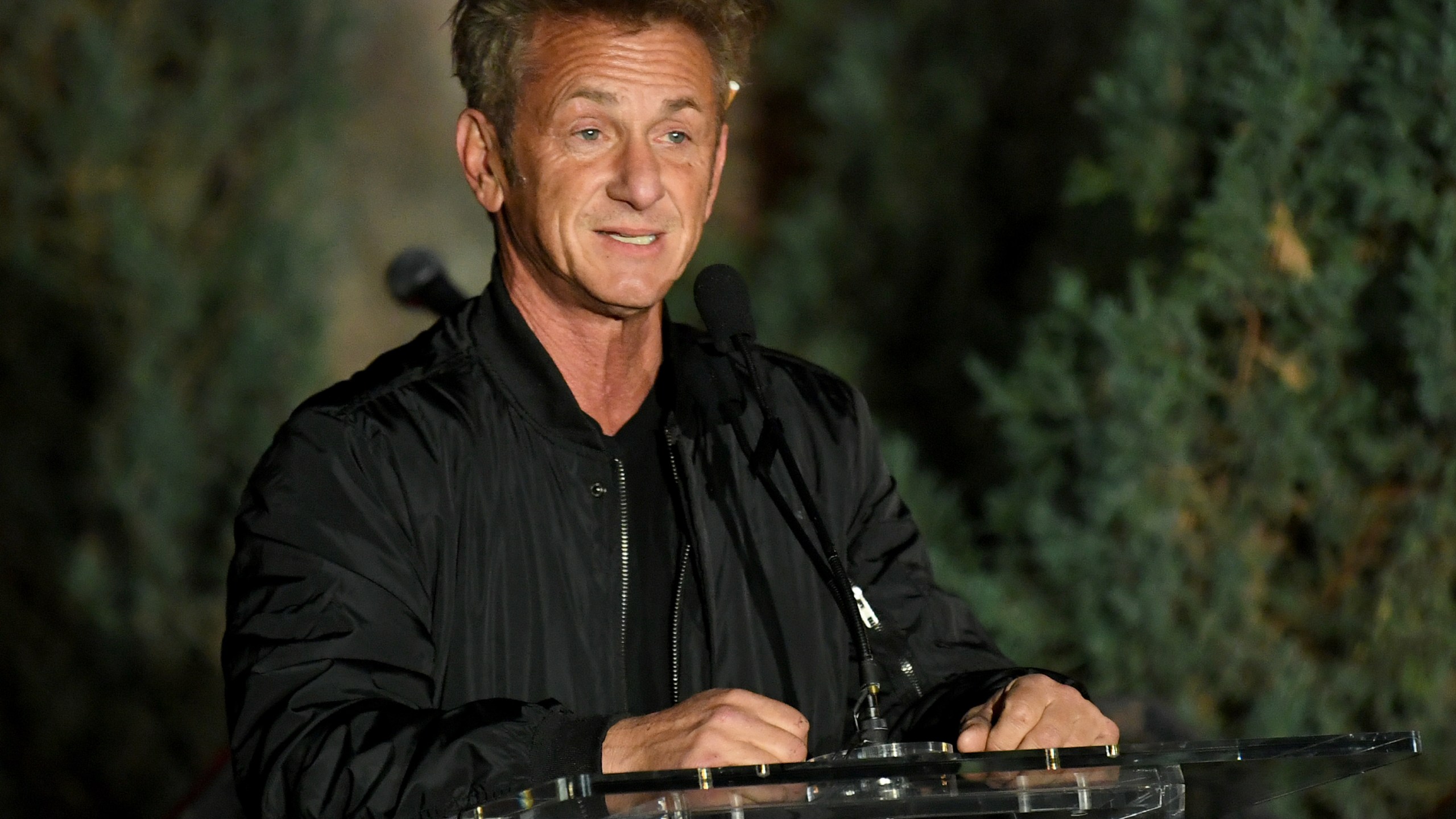 Sean Penn speaks onstage at the "Meet Me In Australia" event benefiting Australia Wildlife Relief Efforts at Los Angeles Zoo on March 08, 2020, in Los Angeles. (Kevin Winter/Getty Images)