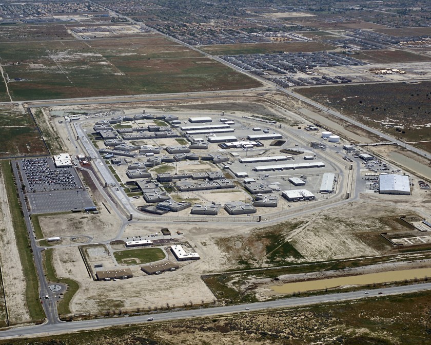 California State Prison in Lancaster, where eight inmates are ill with COVID-19. (California Department of Corrections and Rehabilitation via the Los Angeles Times)