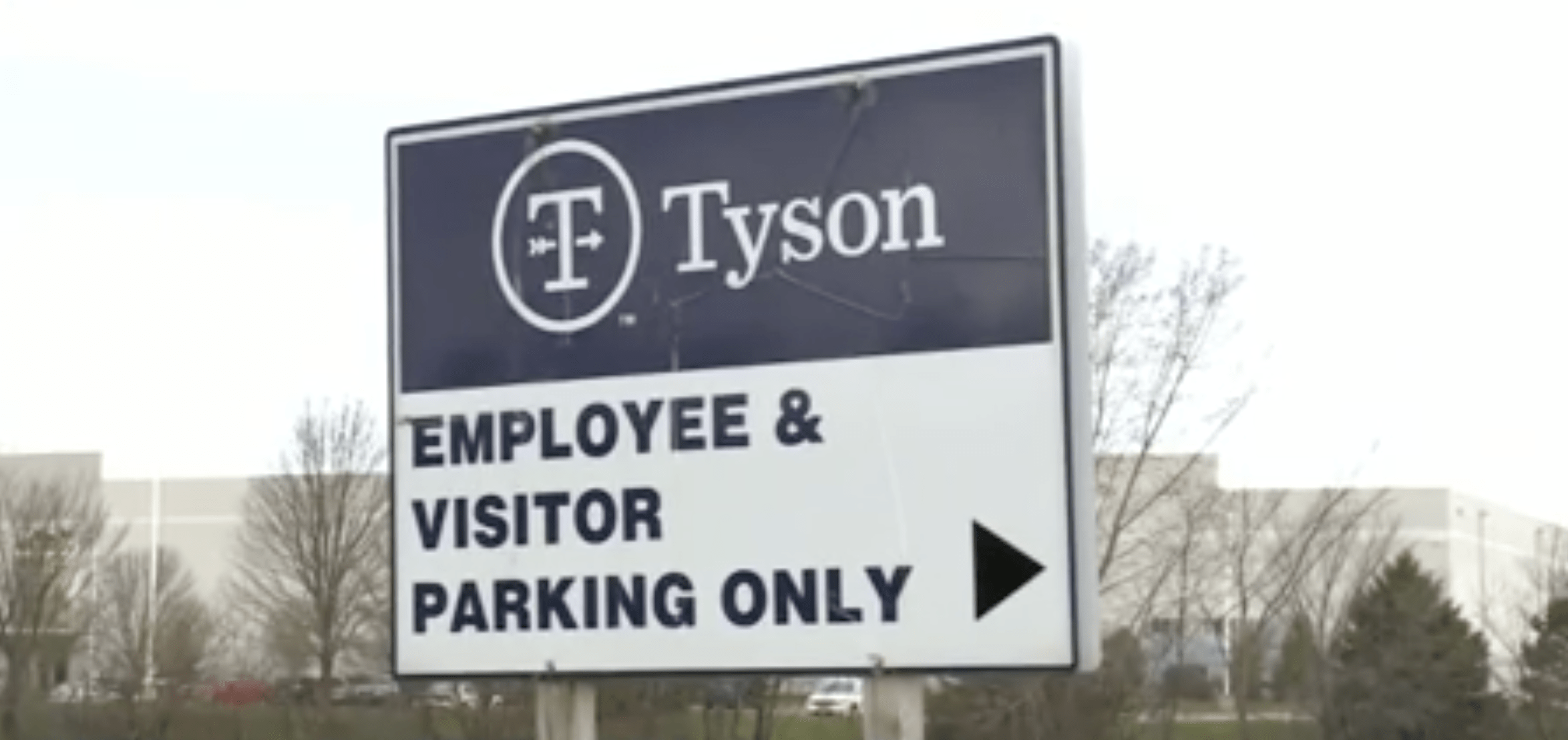 A sign outside a Tyson factory in Iowa is seen in an undated photo. (CNN)