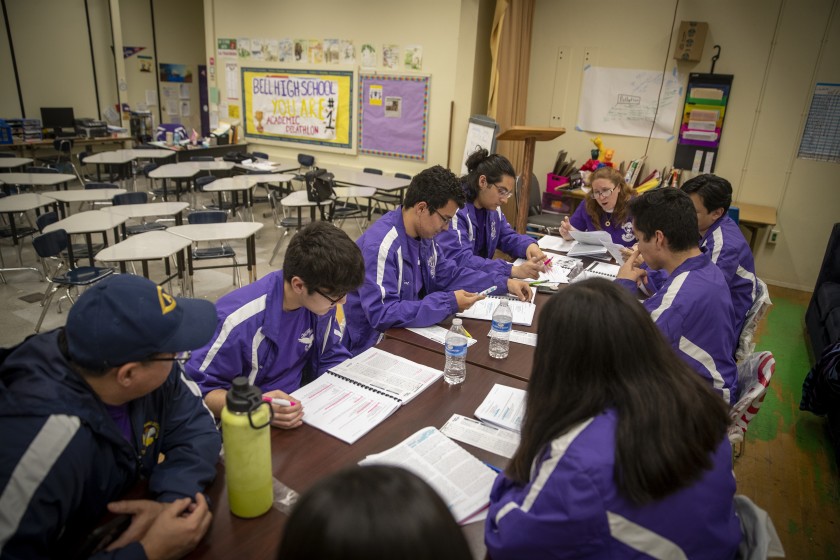 Bell High School students are seen in this undated photo. (Allen J. Schaben/Los Angeles Times)