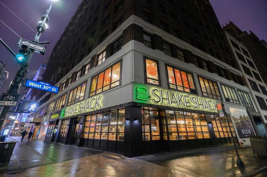 A view outside Shake Shack in Herald Square as people remain at home to stop the spread of coronavirus on March 29, 2020 in New York City. (Noam Galai/Getty Images)