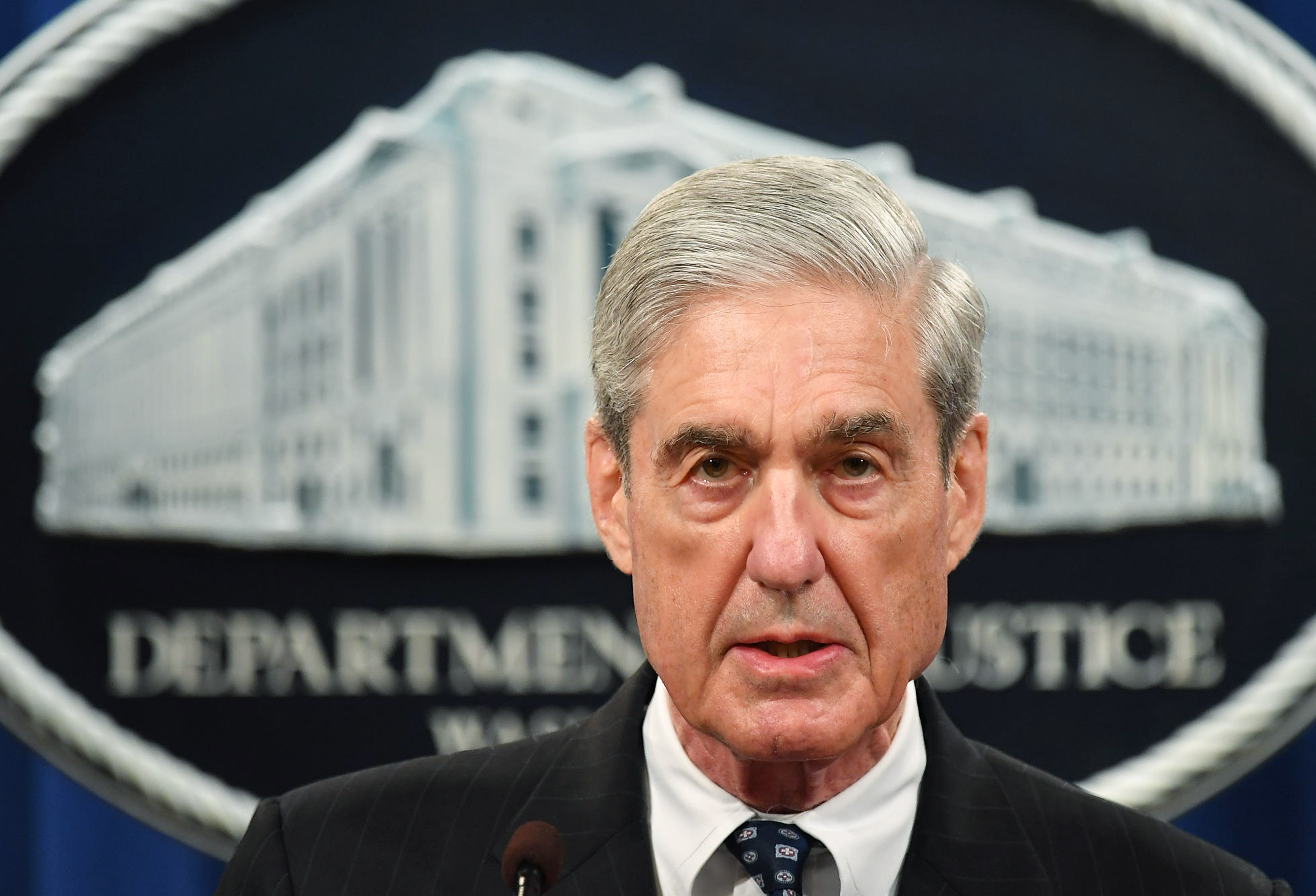 Special Counsel Robert Mueller speaks on the investigation into Russian interference in the presidential election at the U.S. Justice Department on May 29, 2019. (MANDEL NGAN/AFP via Getty Images)