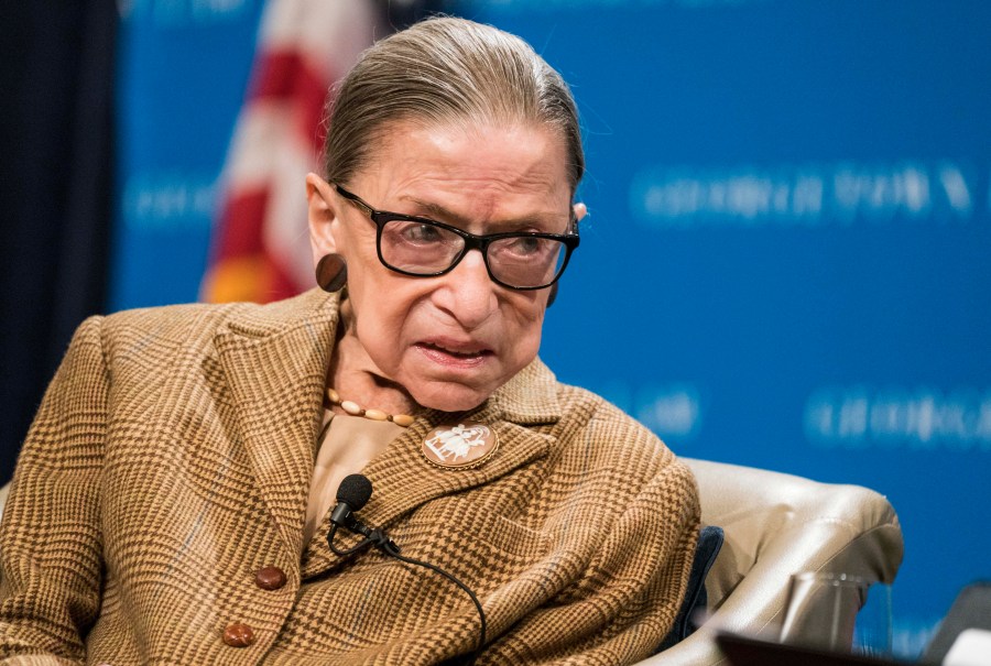 U.S. Supreme Court Justice Ruth Bader Ginsburg participates in a discussion at the Georgetown University Law Center on Feb. 10, 2020. (Sarah Silbiger/Getty Images)