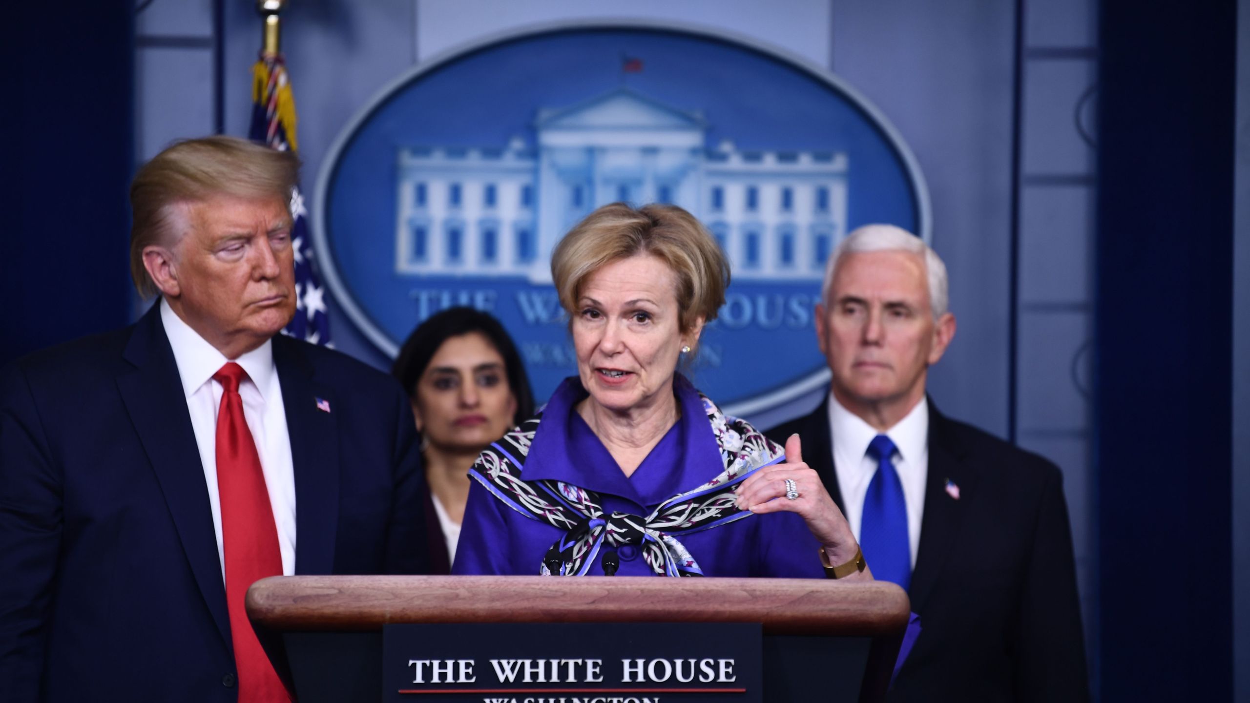 White House Coronavirus Task Force Coordinator, Dr. Deborah Birx, answers a question during the daily briefing on the novel coronavirus, COVID-19, at the White House on March 18, 2020, in Washington, DC. (Brendan Smialowski / AFP) (Photo by BRENDA