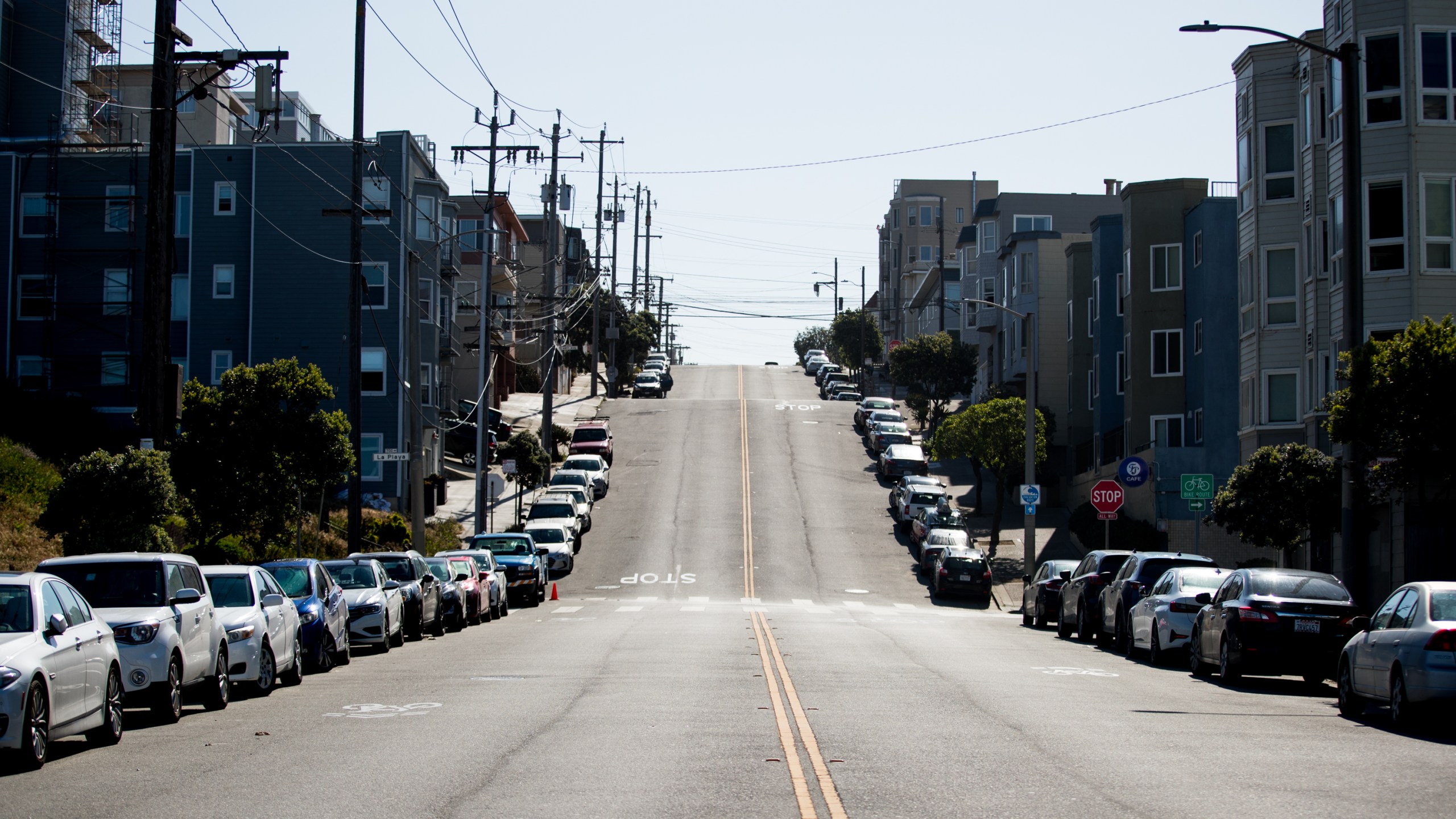 A street is empty of traffic during the coronavirus pandemic on May 3, 2020 in San Francisco. (Rich Fury/Getty Images)