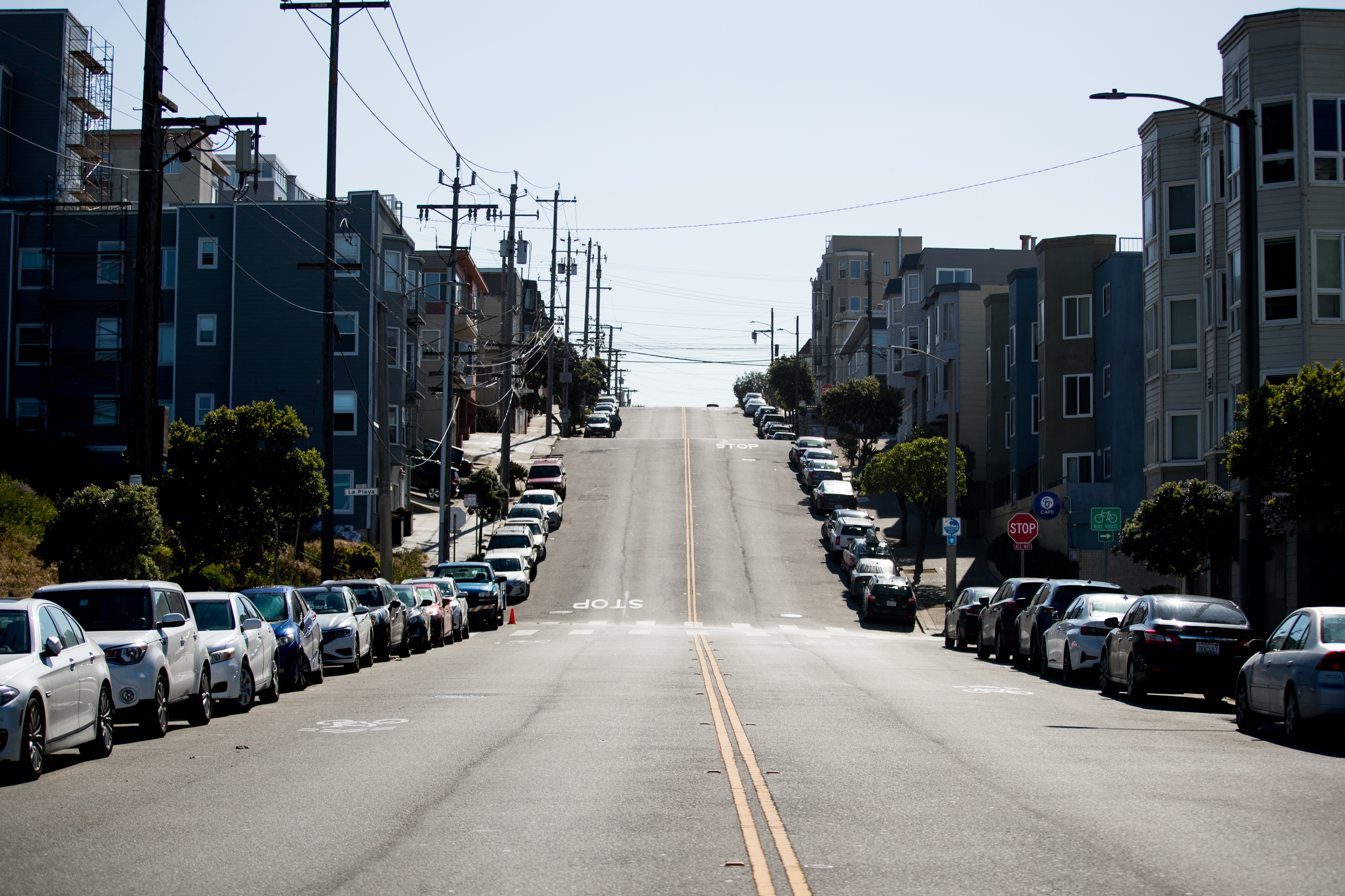 A street is empty of traffic during the coronavirus pandemic on May 3, 2020 in San Francisco. (Rich Fury/Getty Images)