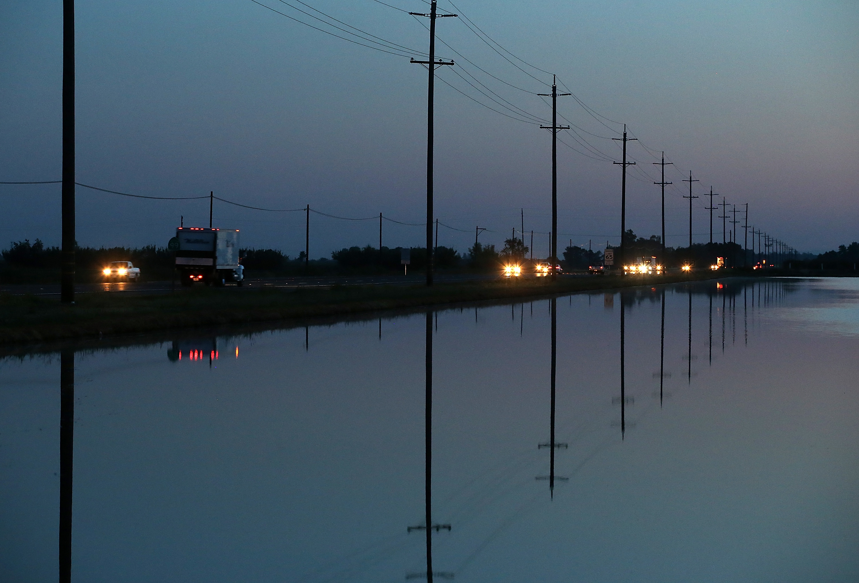 Water stands in a rice field on May 8, 2015 in Yuba City, California. (Justin Sullivan/Getty Images)