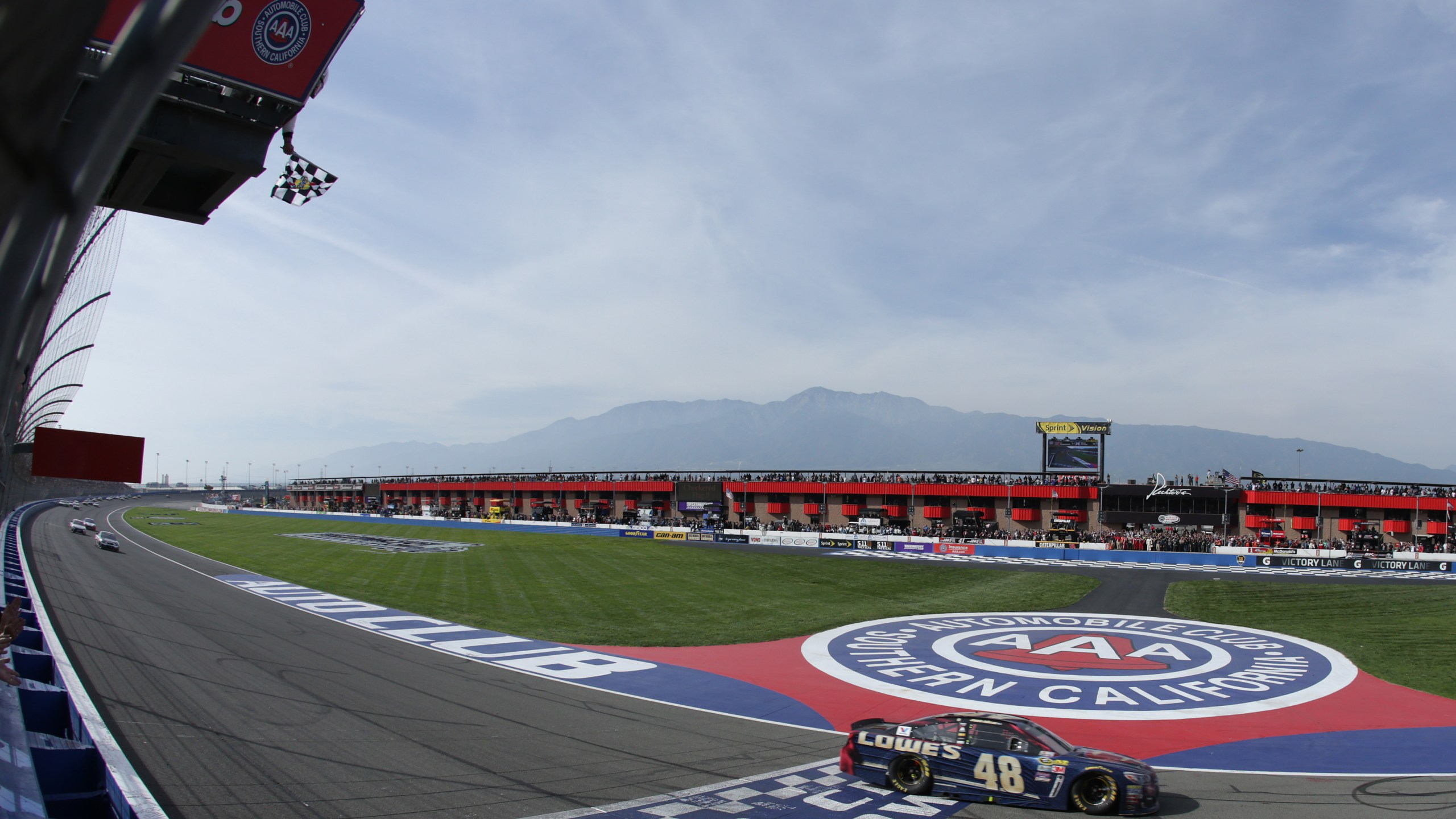 The NASCAR Sprint Cup Series Auto Club 400 is held at the Auto Club Speedway in Fontana on March 20, 2016. (Jeff Gross/Getty Images)