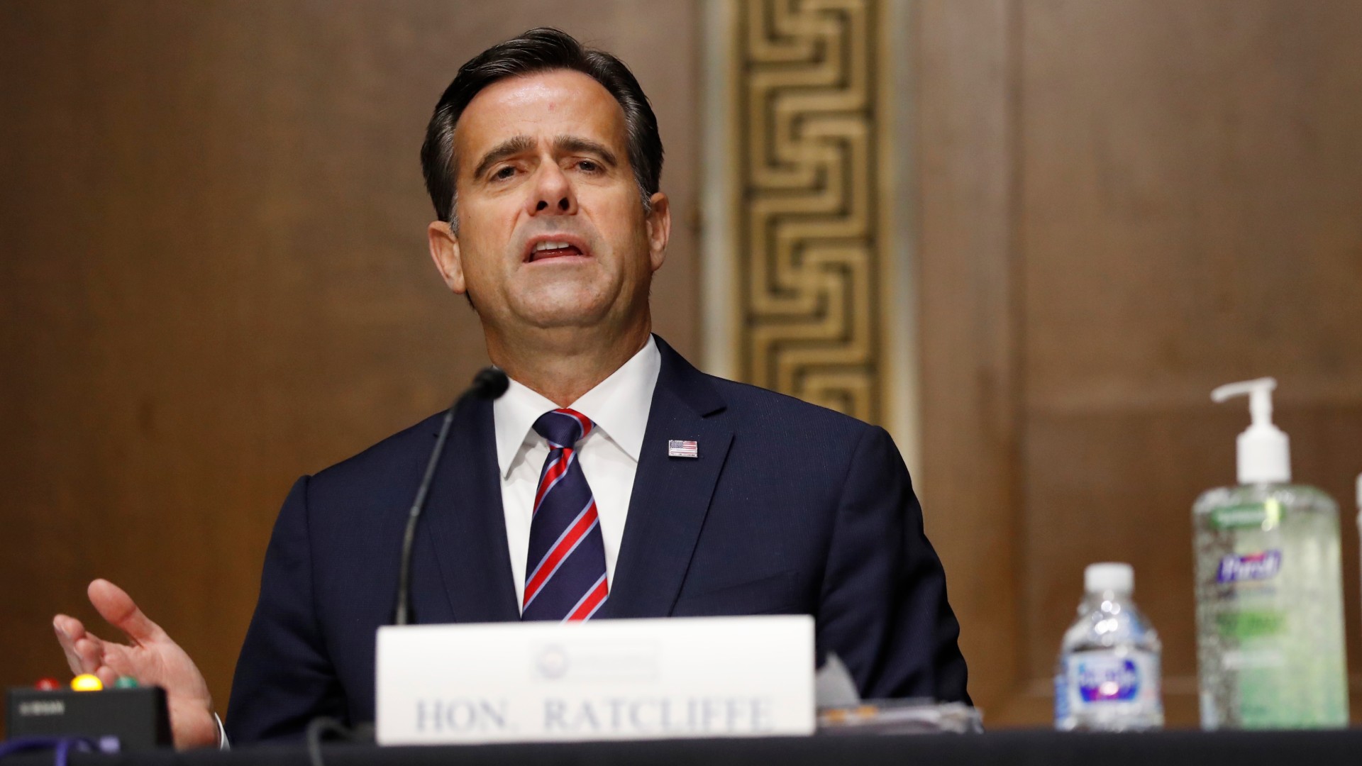 Rep. John Ratcliffe, (R-TX), testifies before a Senate Intelligence Committee nomination hearing on Capitol Hill in Washington, Tuesday, May. 5, 2020. The panel is considering Ratcliffe's nomination for director of national intelligence. (Andrew Harnik-Pool/Getty Images)