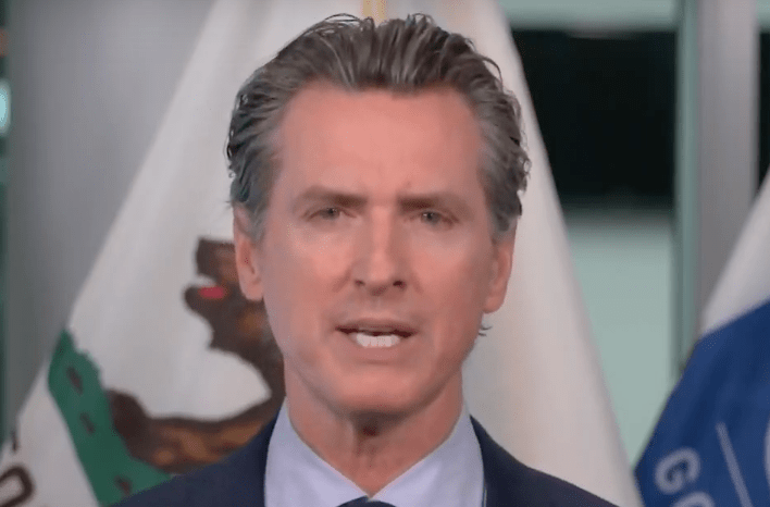 Gov. Gavin Newsom speaks at a news conference on May 12, 2020.