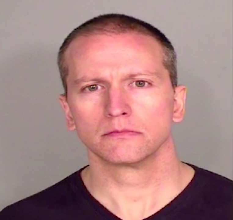 Former Minneapolis police officer Derek Chauvin appears in a booking photo released by the Ramsey County Sheriff’s Office on May 30, 2020.