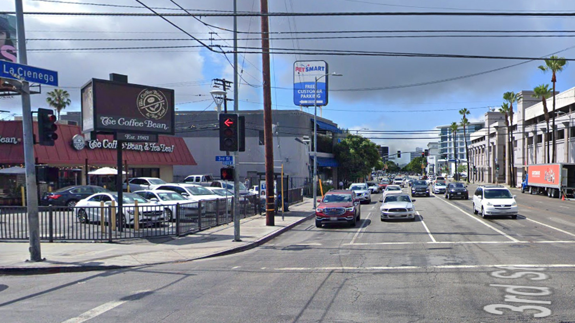 The intersection of 3rd Street and La Cienega is seen in an image from Google Maps.