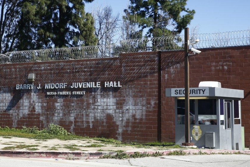 Barry J. Nidorf Juvenile Hall in Sylmar.(Kent Nishimura / Los Angeles Times)