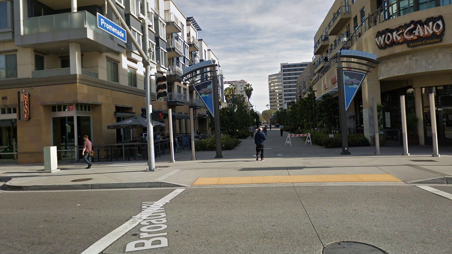 The Promenade in Long Beach is seen in this image from Google Maps.