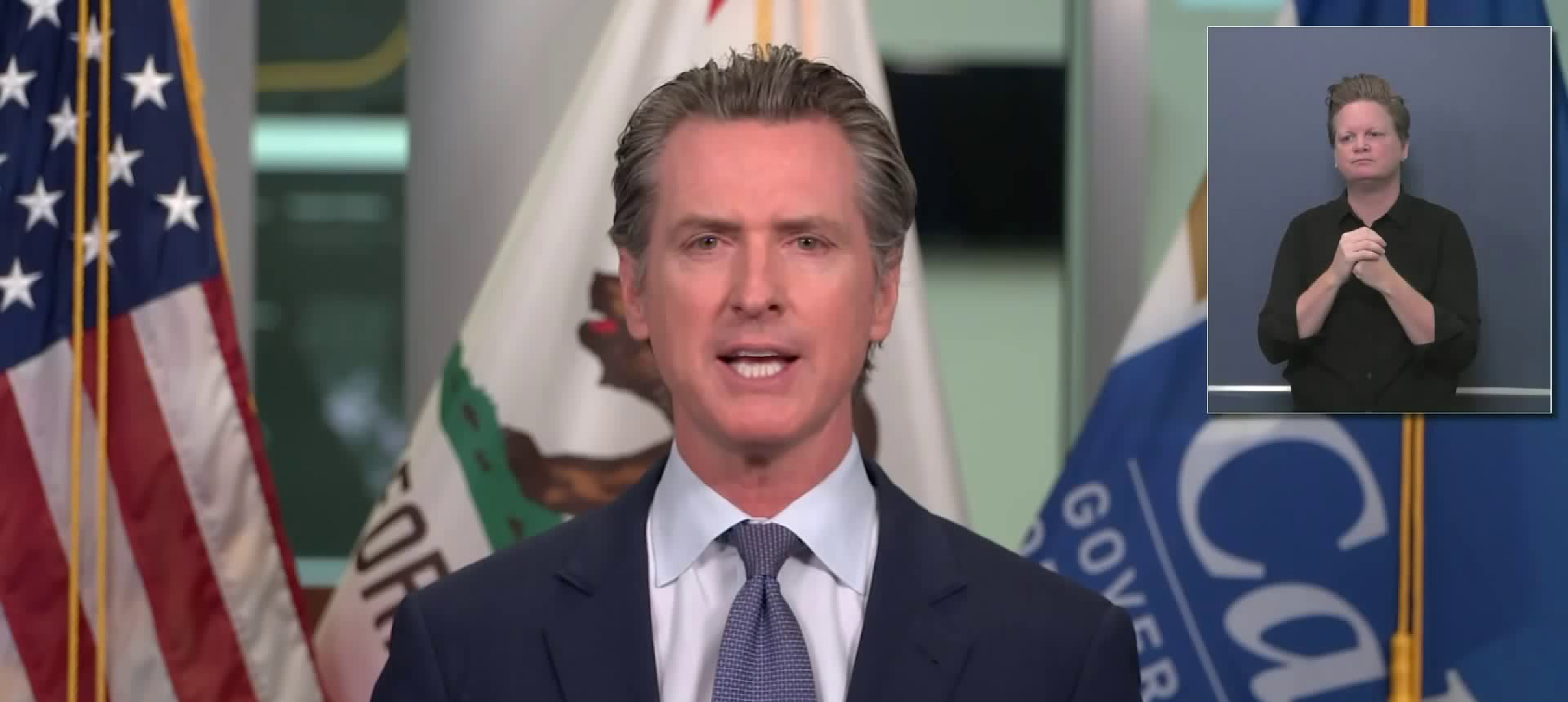 Gov. Gavin Newsom speaks during his daily coronavirus briefing on May 6, 2020.