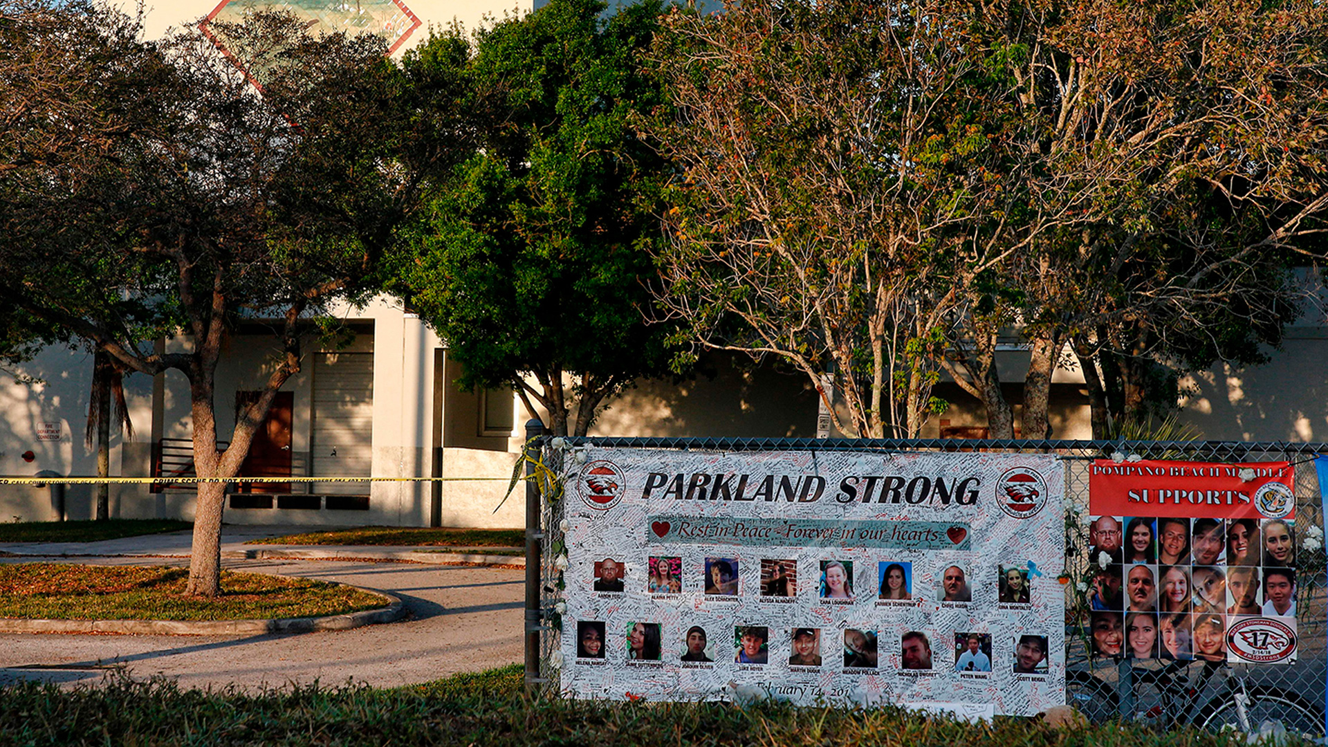 Marjory Stoneman Douglas High School is seen in an undated photo after the shooting. (Rhona Wise/AFP/Getty Images)