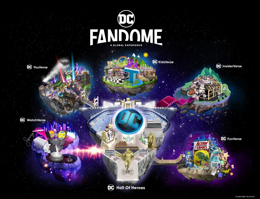 A "map" for the Aug. 22, 2020 virtual event "DC FanDome." (Business Wire)