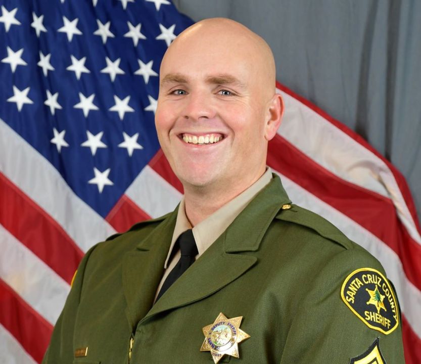 Santa Cruz County Sheriff's Department Sgt. Damon Gutzwiller, 38, pictured in a photo released by the agency after he was shot and killed in the line of duty on June 6, 2020.