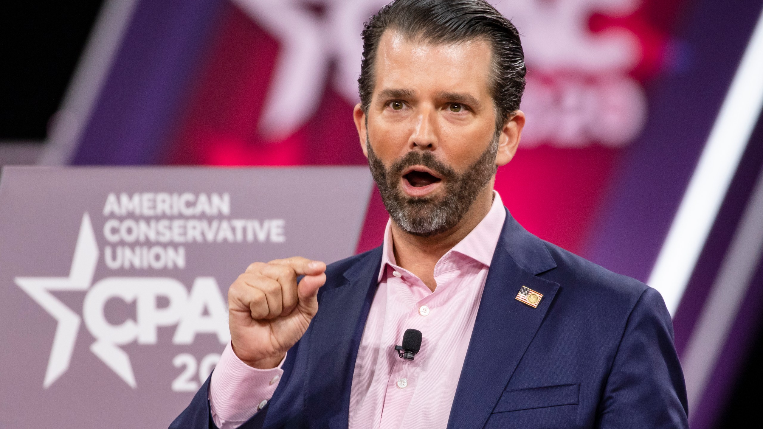 Donald Trump Jr. speaks on stage during the Conservative Political Action Conference 2020 (CPAC) hosted by the American Conservative Union on Feb. 28, 2020 in National Harbor, Maryland. (Samuel Corum/Getty Images)