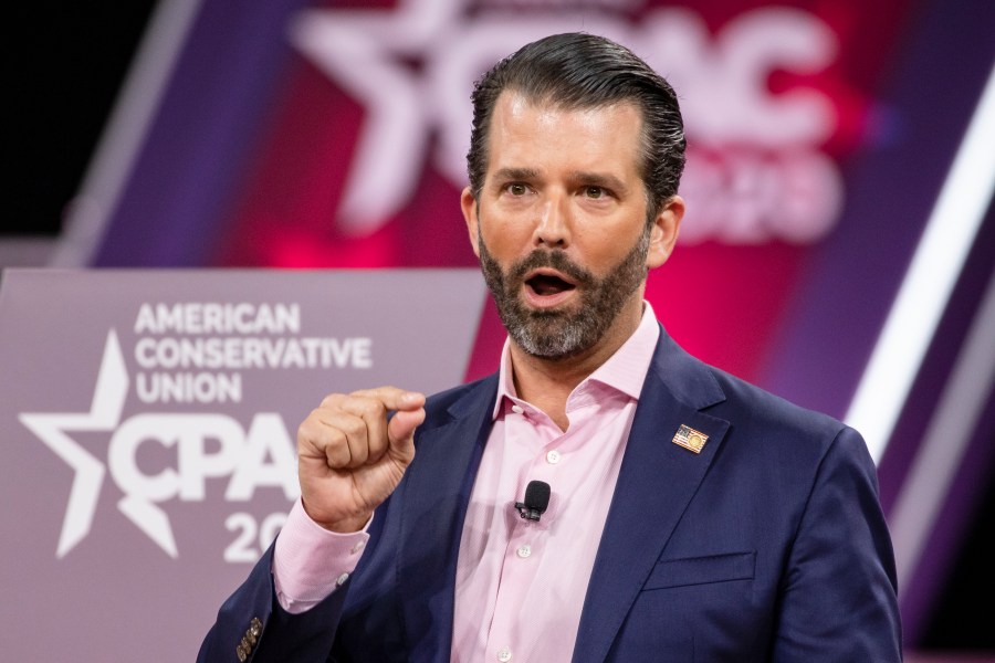 Donald Trump Jr. speaks on stage during the Conservative Political Action Conference 2020 (CPAC) hosted by the American Conservative Union on Feb. 28, 2020 in National Harbor, Maryland. (Samuel Corum/Getty Images)