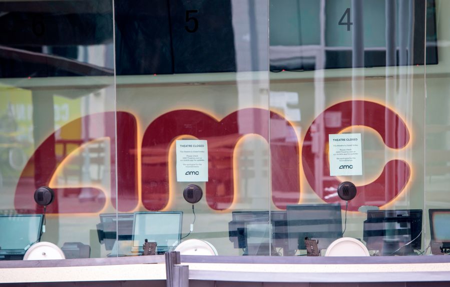 Outside view of the closed AMC Theater on May 12, 2020, in Burbank, California.(VALERIE MACON/AFP via Getty Images)