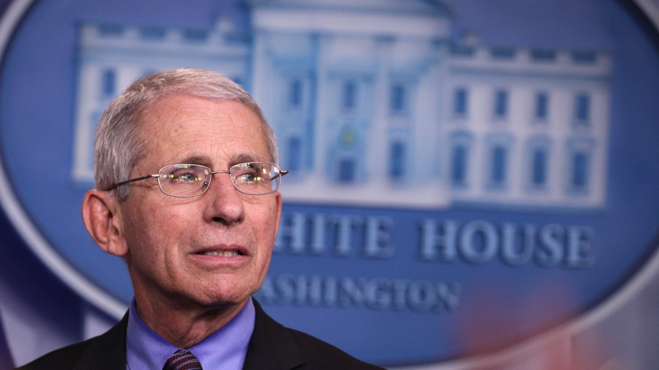 National Institute of Allergy and Infectious Diseases Director Anthony Fauci listens during the daily coronavirus briefing in the Brady Press Briefing Room at the White House on April 09, 2020 in Washington, DC. (Alex Wong/Getty Images)