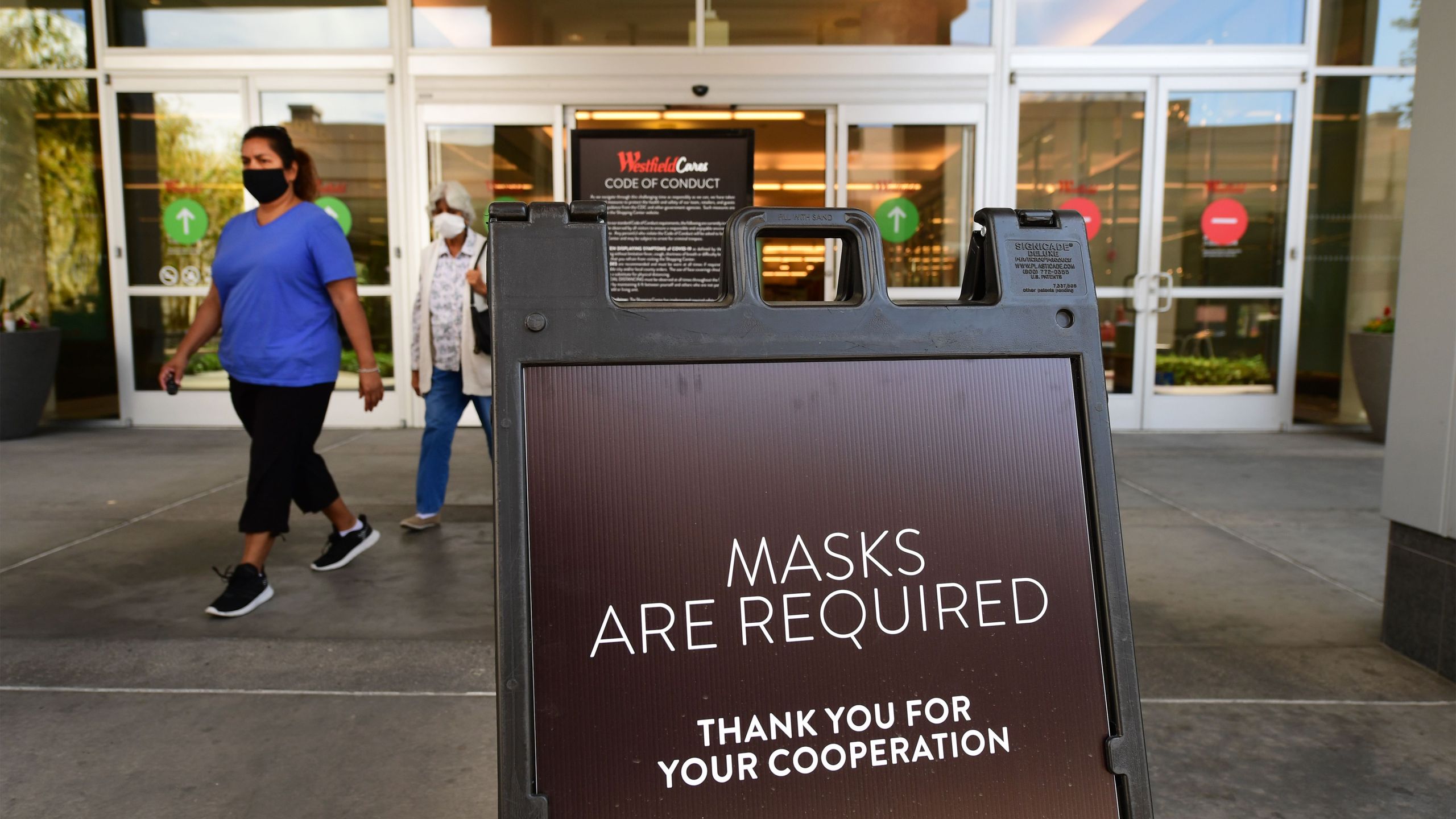 The Westfield Santa Anita shopping mall is seen on June 12, 2020, in Arcadia, as Phase 3 in Los Angeles County's battle with the coronavirus pandemic is underway with businesses reopening. (FREDERIC J. BROWN/AFP via Getty Images)