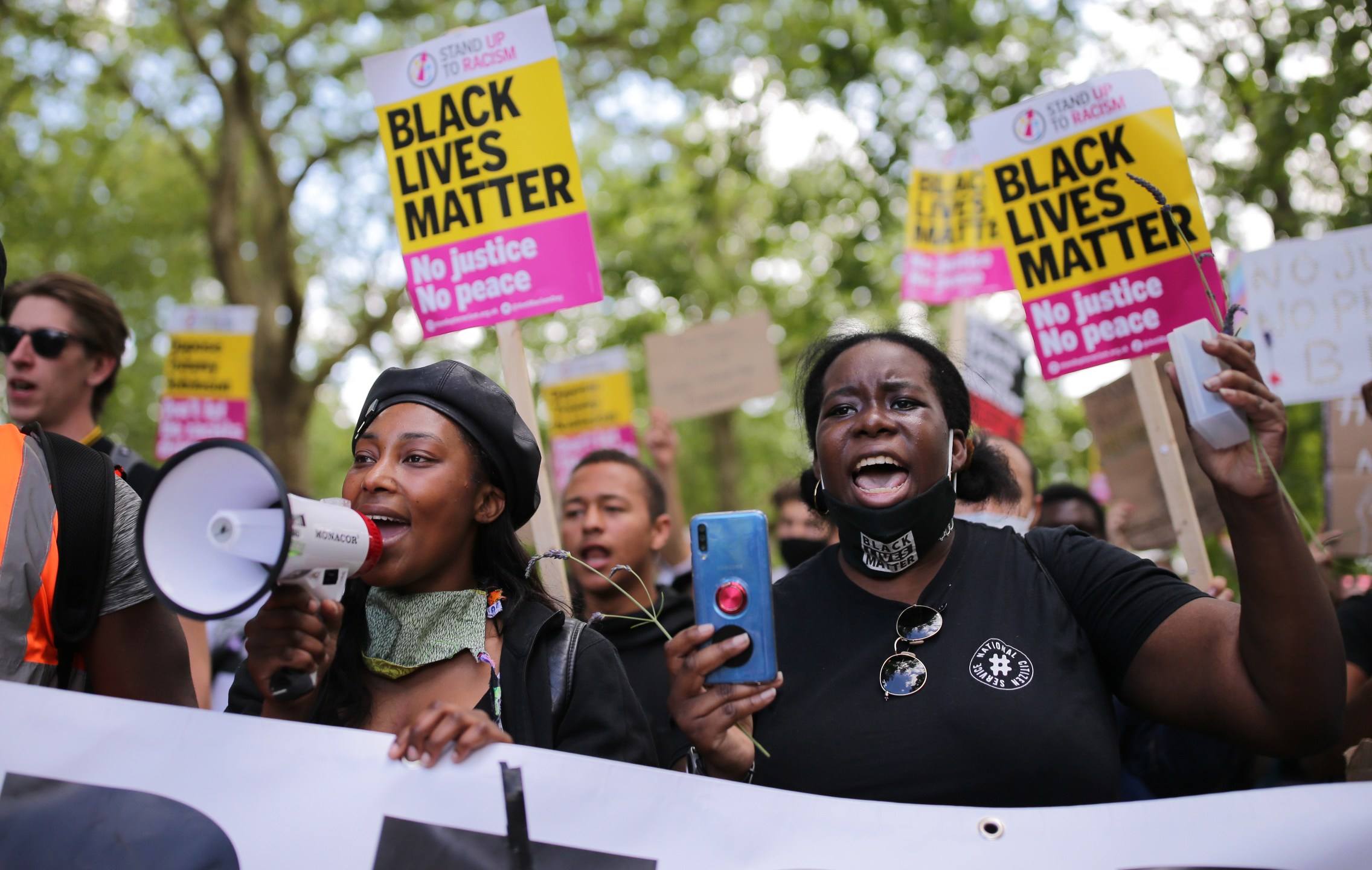 Anti-racism protesters attend a Black Lives Matter demonstration on June 13, 2020, in London, England. (Luke Dray/Getty Images)