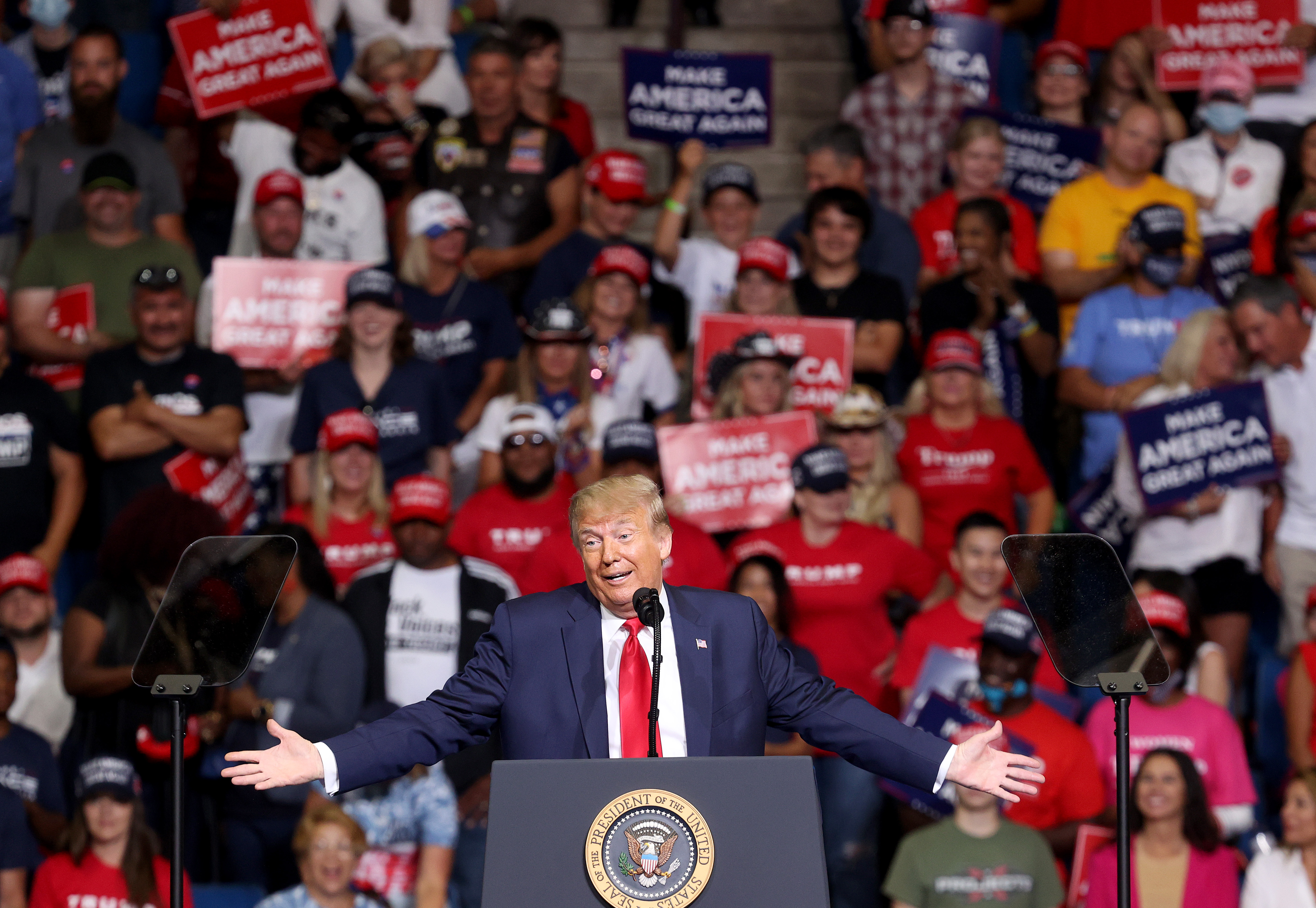 U.S. President Donald Trump speaks at a campaign rally at the BOK Center, June 20, 2020, in Tulsa, Oklahoma. (Win McNamee/Getty Images)