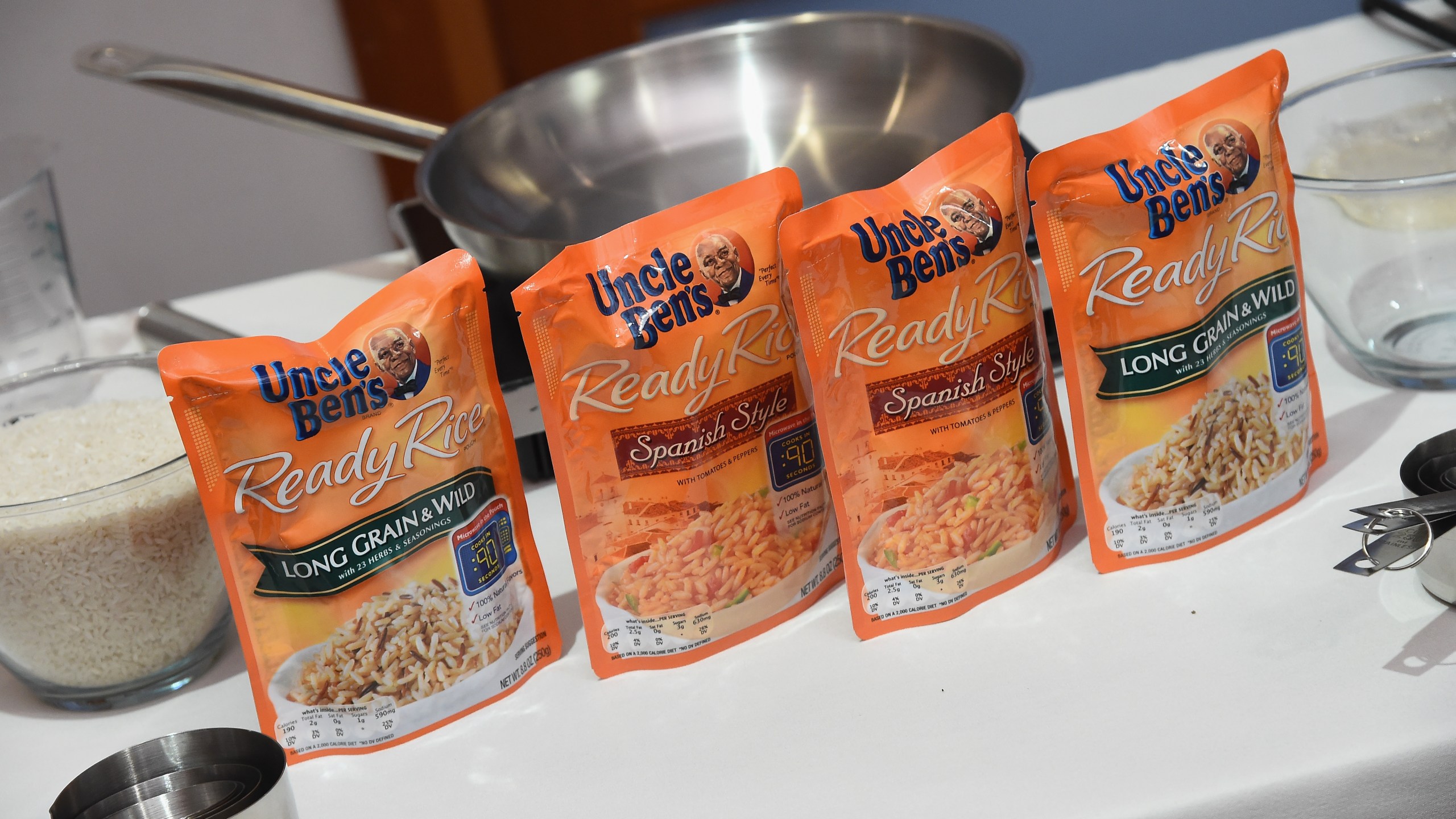 Uncle Ben's Ready Rice is seen during Ben's Beginners Cooking Contest Launch Event: Back to the Future Of Cooking at Home Studios on August 23, 2016 in New York City. (Ilya S. Savenok/Getty Images for Uncle Ben's)