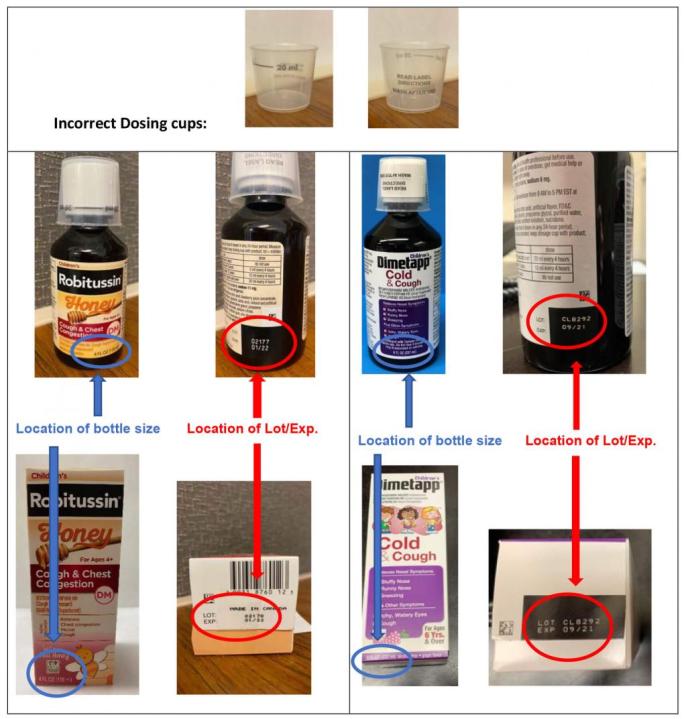 The FDA released these photos of the recalled products.