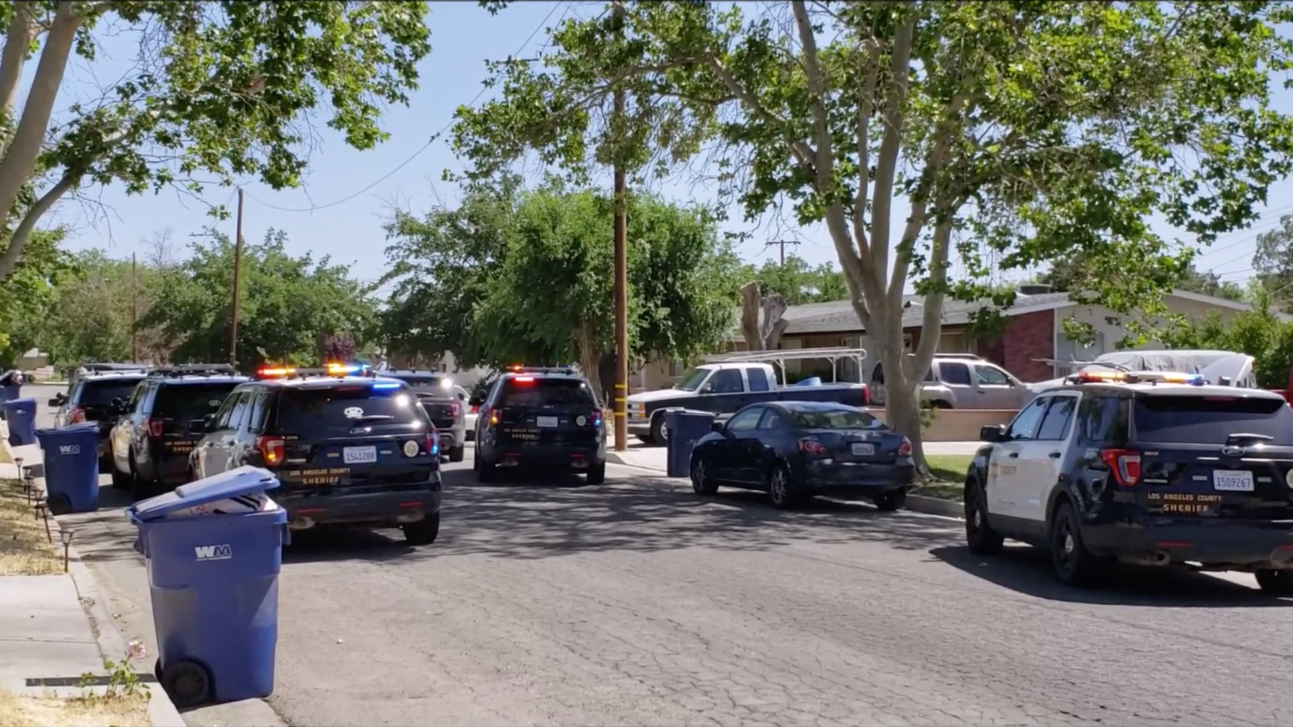 Authorities respond to the scene of a deadly police shooting in Rosamond on June 17, 2020. (DonLuisMeza)