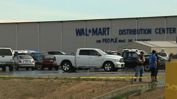 Authorities respond to a shooting at a Walmart distribution center south of Red Bluff in Red Bluff, California on June 27, 2020. (CNN/KRCR)