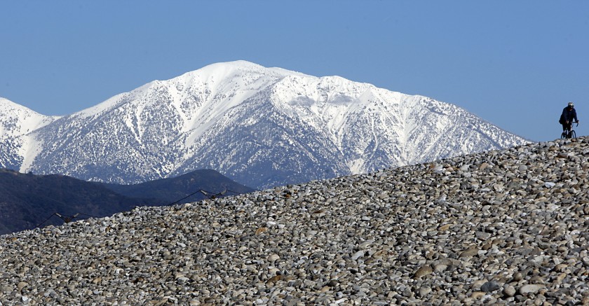 A snow–covered Mt. Baldy is seen in this file photo. Human remains were found on the mountain over the weekend.(Luis Sinco / Los Angeles Times)