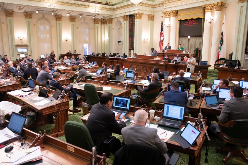 The California Assembly casts votes at the state Capitol in Sacramento in an undated photo. (Robert Gourley/Los Angeles Times)