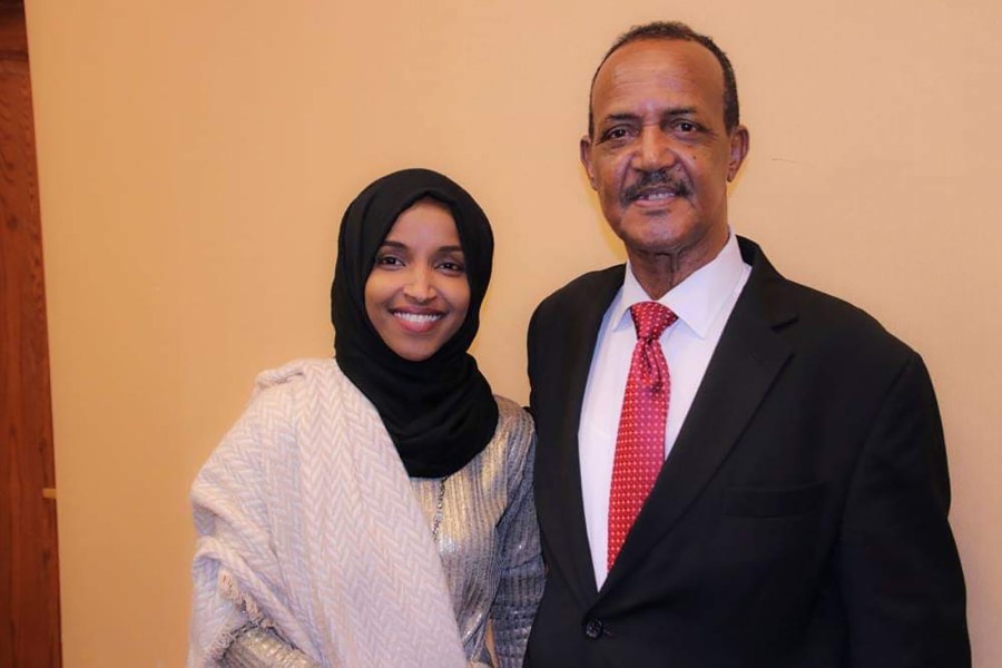 Rep. Ilhan Omar tweeted this image with her father in announcing his death on June 15, 2020.