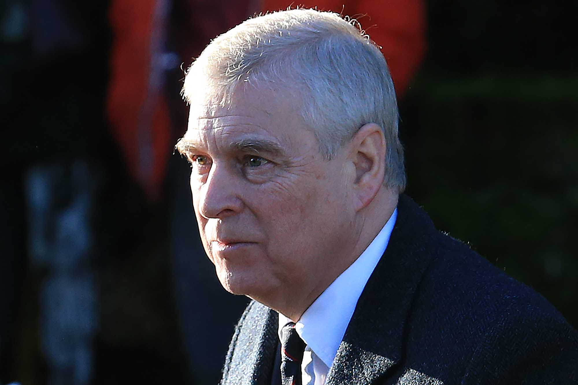 Britain's Prince Andrew, Duke of York, arrives to attend a church service at St. Mary the Virgin Church in Hillington, Norfolk, eastern England, on January 19, 2020. (LINDSEY PARNABY/AFP via Getty Images)