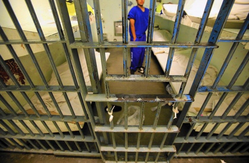 An inmate is seen at Men’s Central Jail in this undated photo. (Brian van der Brug/ Los Angeles Times)