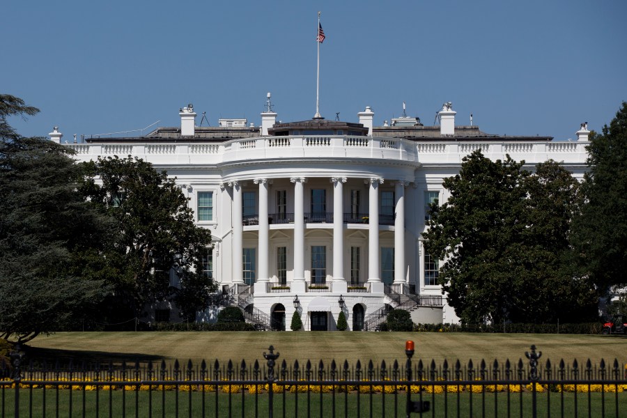 In this Sept. 25, 2019, file photo, The White House is seen from the Ellipse in Washington. (Carolyn Kaster/Associated Press)