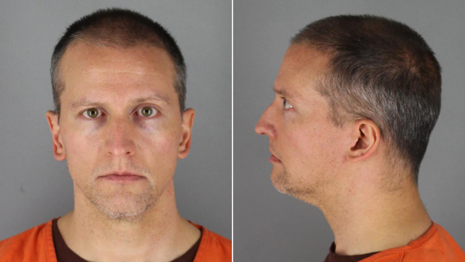 Derek Chauvin is seen in booking photos released by the Hennepin County Sheriff’s Office.