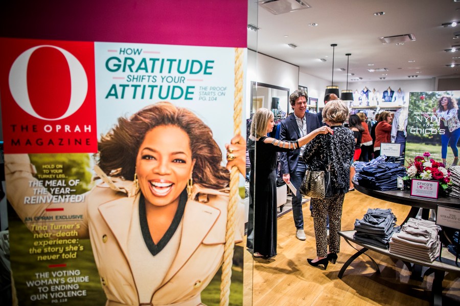 Adam Glassman, the former creative director at O Magazine, mingles with guests at Chico's Houston Galleria on Oct. 18, 2018 in Texas. (Drew Anthony Smith/Getty Images for Chico's)