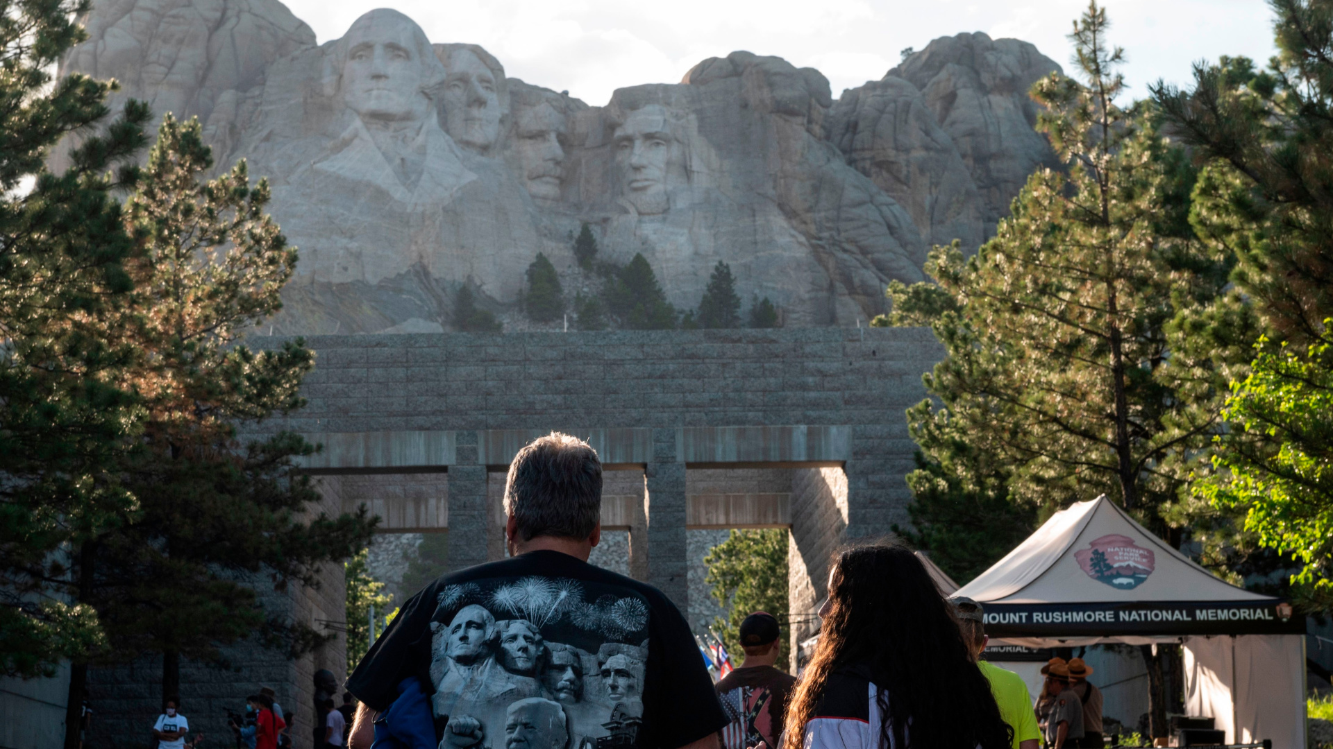 Visitors arrive to see the Mount Rushmore National Monument in Keystone, South Dakota, on July 2, 2020. (ANDREW CABALLERO-REYNOLDS/AFP via Getty Images)