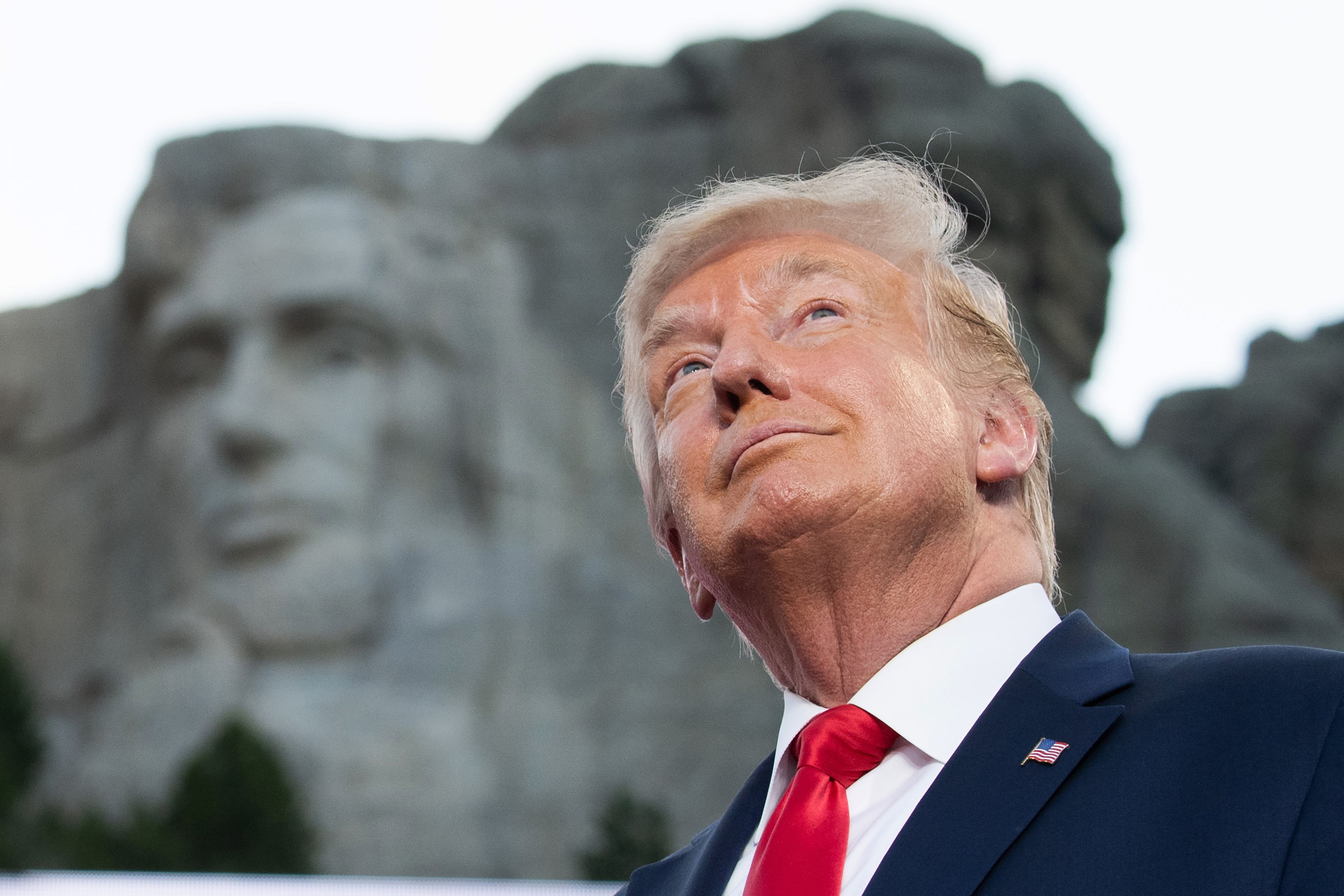 President Donald Trump arrives for the Independence Day events at Mount Rushmore National Memorial in Keystone, South Dakota on July 3, 2020. (SAUL LOEB/AFP via Getty Images)