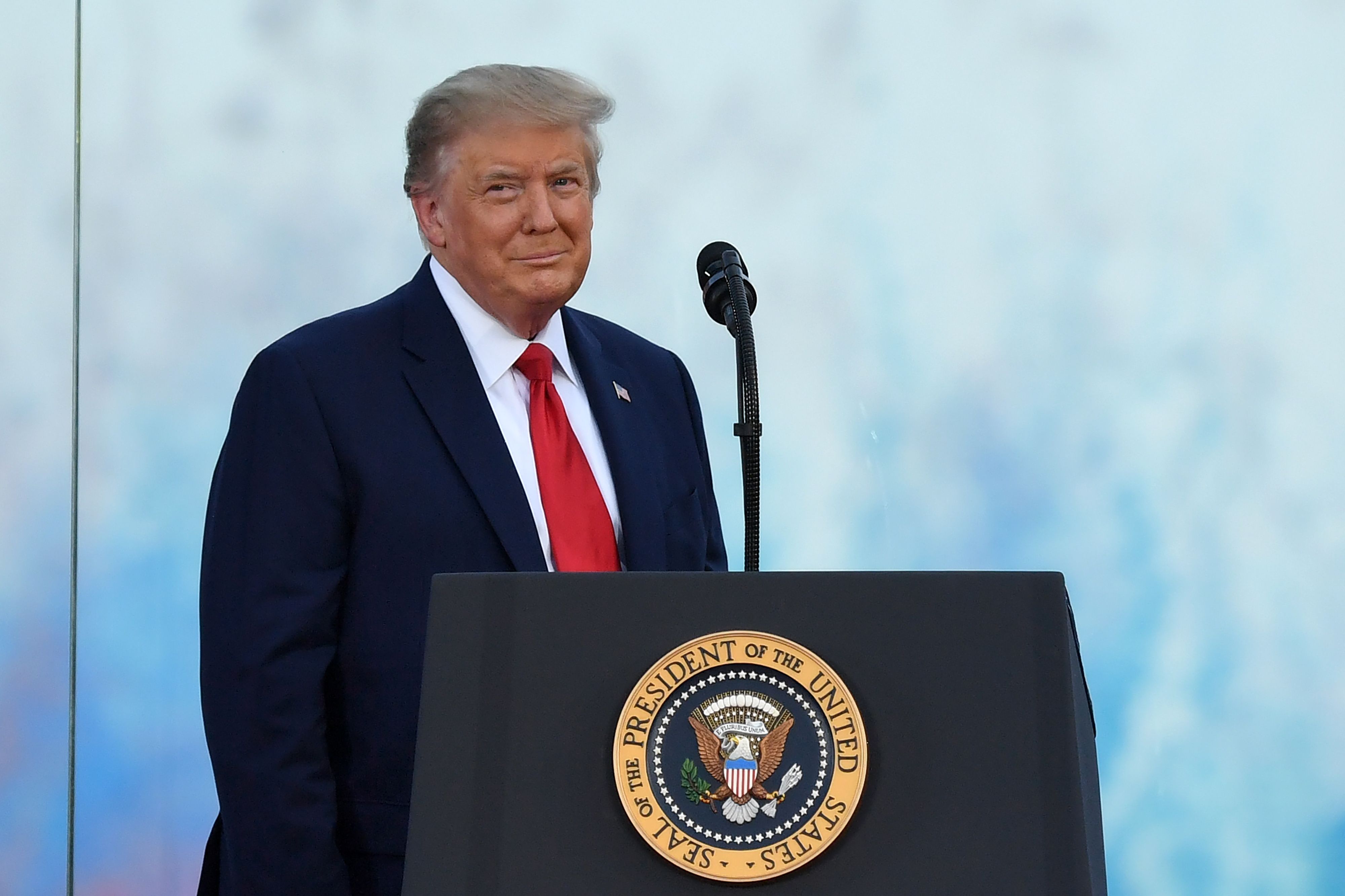 Donald Trump an Independence Day event at the White House on July 4, 2020. (SAUL LOEB/AFP via Getty Images)