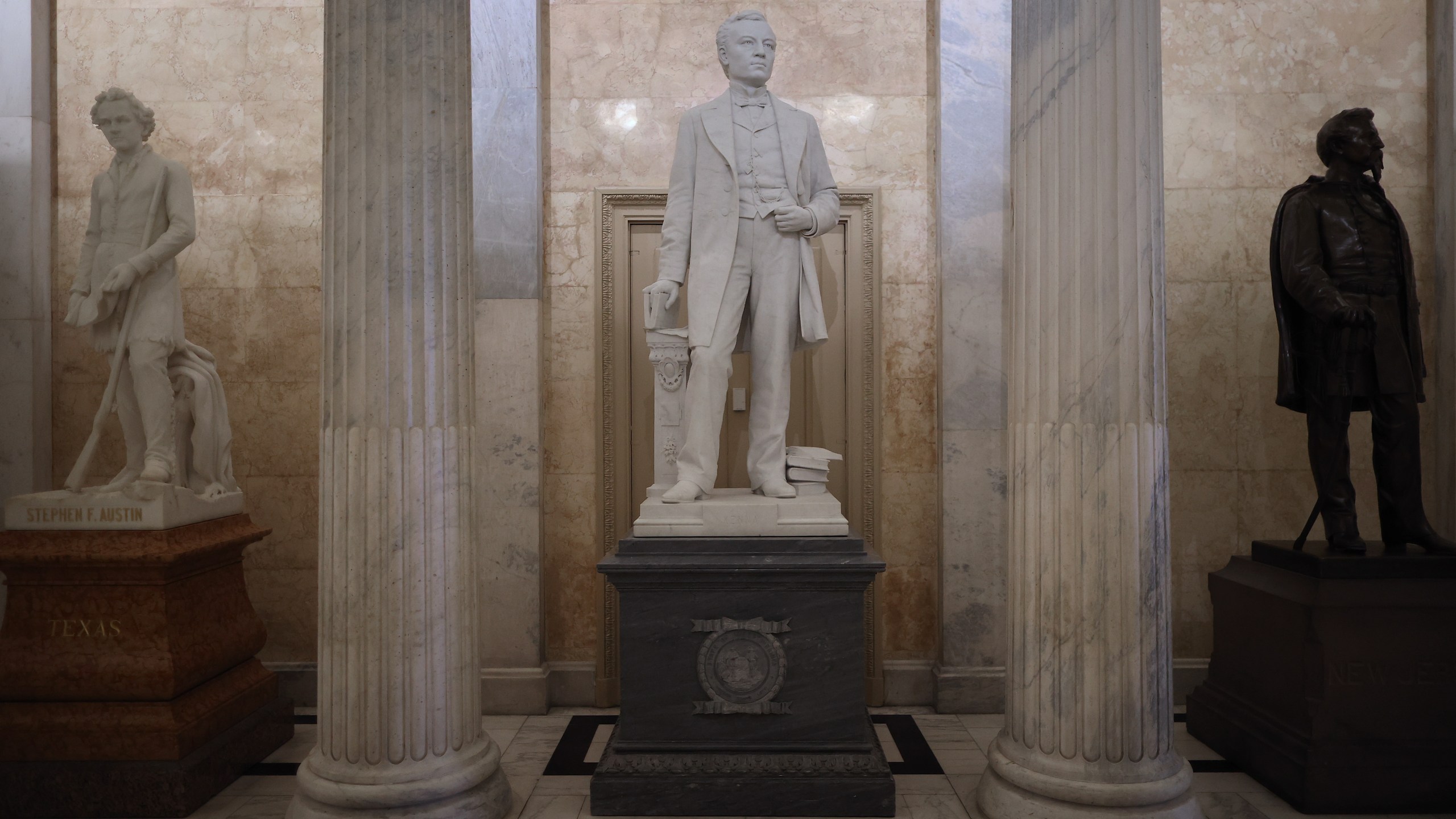 A statue of John E. Kenna, a Confederate soldier from West Virginia and U.S. Senator after the Civil War, is on display in the U.S. Capitol Hall of Columns June 18, 2020, in Washington, D.C. (Chip Somodevilla/Getty Images)