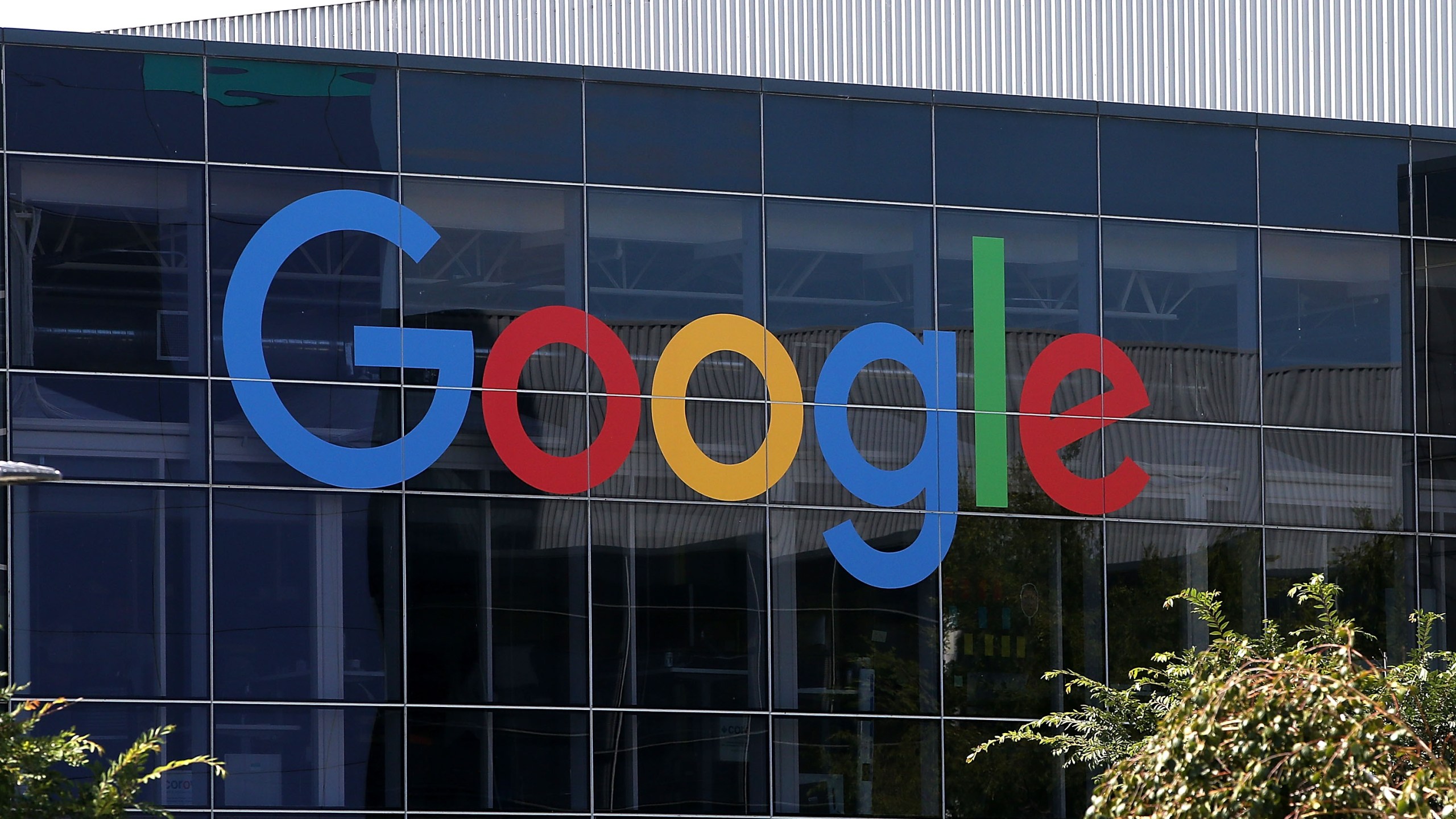 The company logo is displayed at the Google headquarters in Mountain View in this Sept. 2, 2015 file photo. (Justin Sullivan/Getty Images)