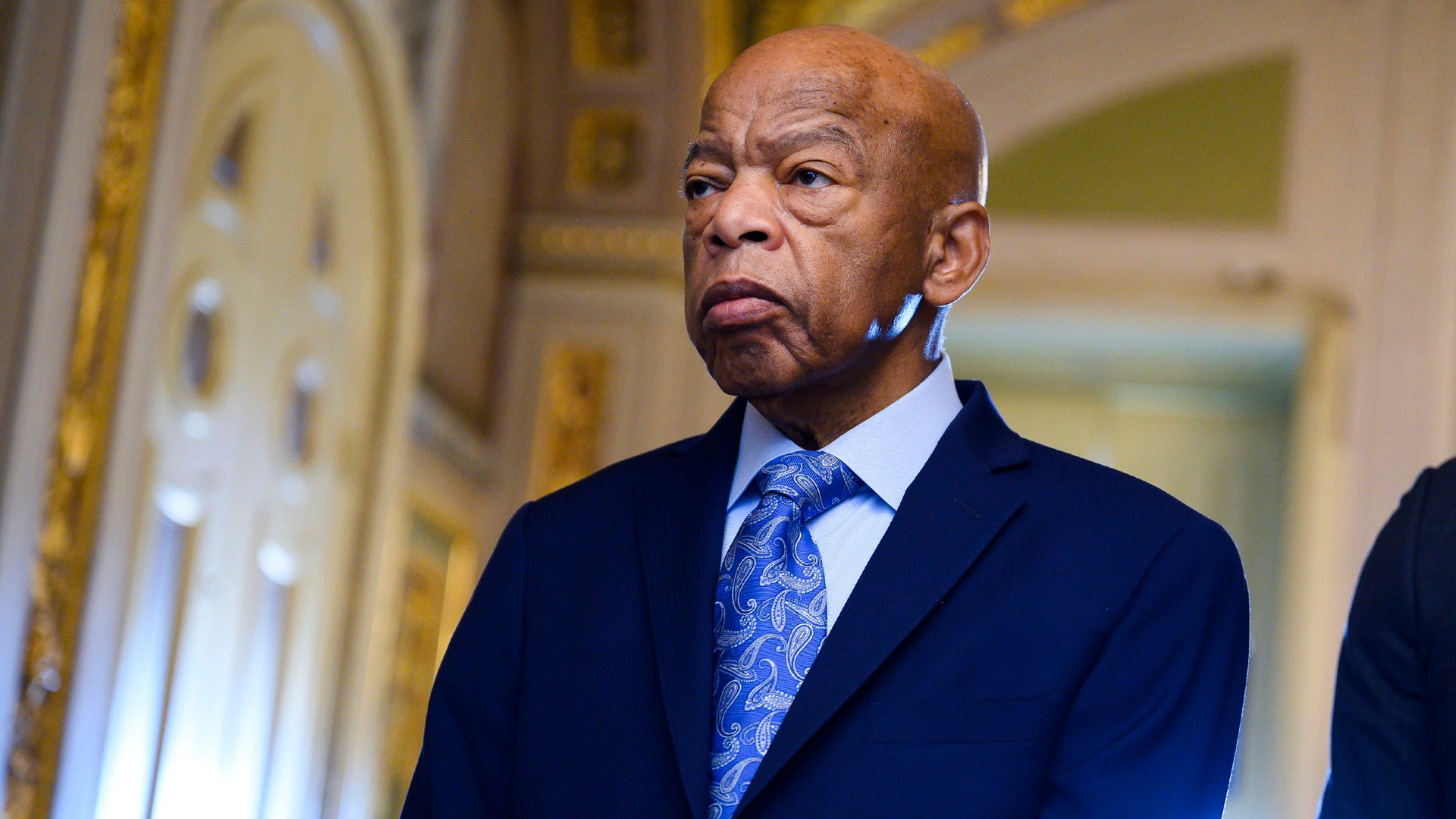 Rep. John Lewis, D-Ga., waits to enter the Senate chamber to listen to the farewell address of the Sen. Johnny Isakson, R-Ga., in the Capitol on Tuesday, December 3, 2019. (Photo By Tom Williams)