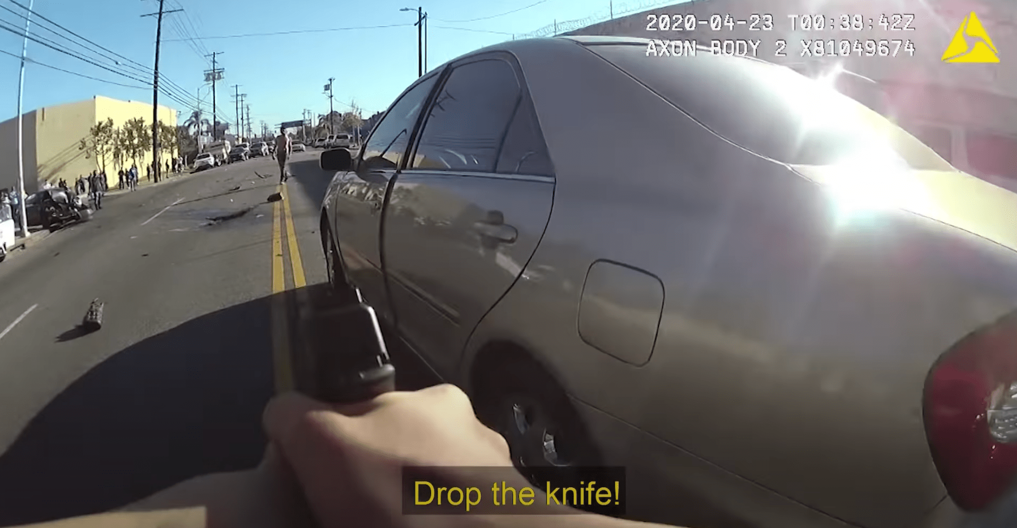 Body camera footage shows the shooting of Daniel Hernandez by LAPD officer Toni McBride in downtown L.A. on April 22. (LAPD)